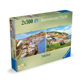 Puzzle peisaje pitoresti Yorkshire Whitby si Runswick Bay 2x500 piese